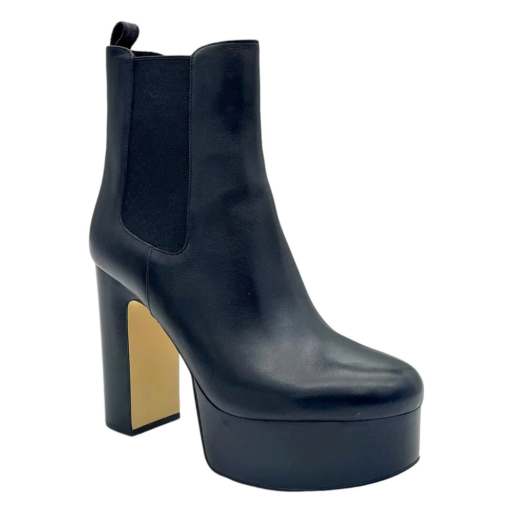 Michael Kors Women's Natasha Leather Platform Boot Black - Medium